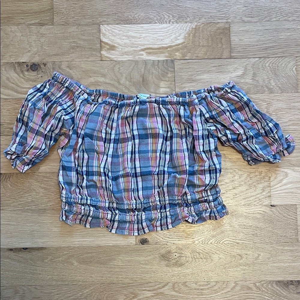 American Eagle Outfitters Multicolor Plaid Crop Top